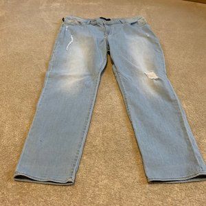 Rock & Republic Cotton Light Wash Distressed Five Pocket Jeans Size 16M